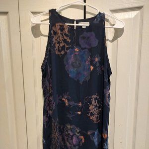 Katherine Barclay: Blue Floral Sleeveless Dress